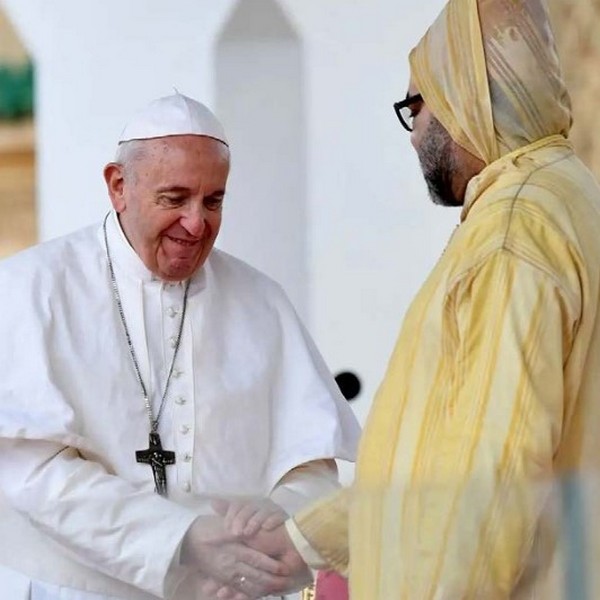 Seine Majetät König Mohammed VI. und Paps Franziskus