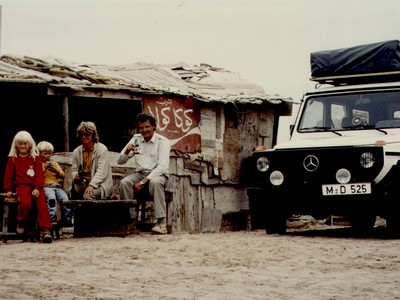 Zum ersten Mal in Marokko, Foto: Erika, Astrid, Klaus und Rene von Klaus Därr, 1984 