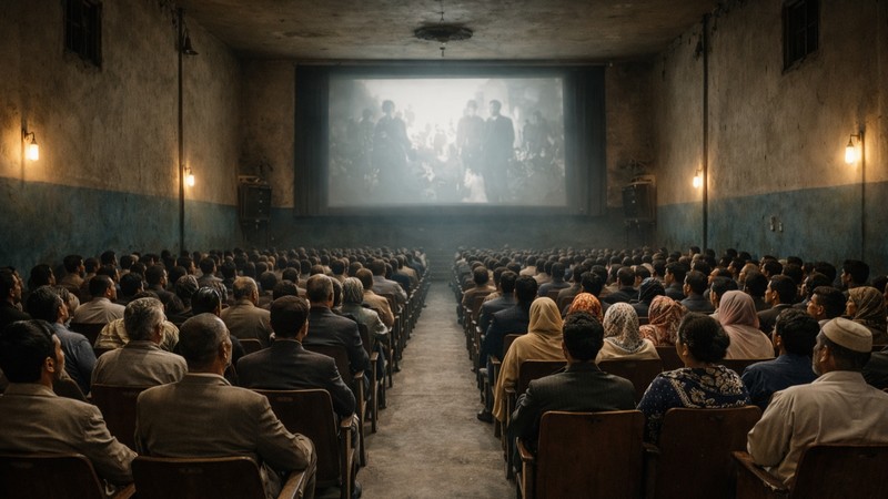 Fiktives Cinema al Hilal bzw. al-Achabine. Foto mit Hilfe von ChatGPT erstellt