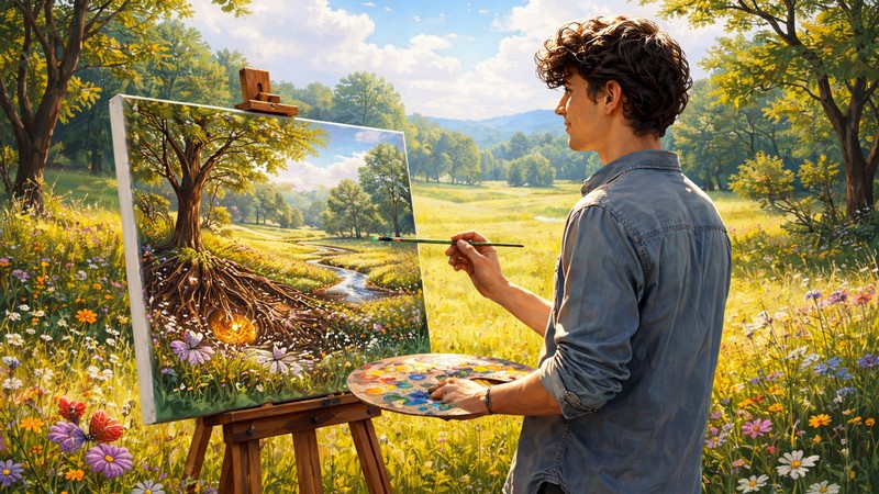 Künstler erkennt mehr Details als sichtbar. Foto mit Hilfe von ChatGPT erstellt