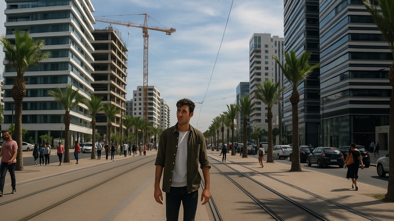 Eine Straße in Casablanca. Foto mit Hilfe von ChatGPT erstellt