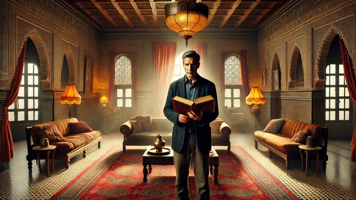 Die Karte: Protagonist mit Buch in der Hand Die Karte  Protagonist mit Buch in der Hand
