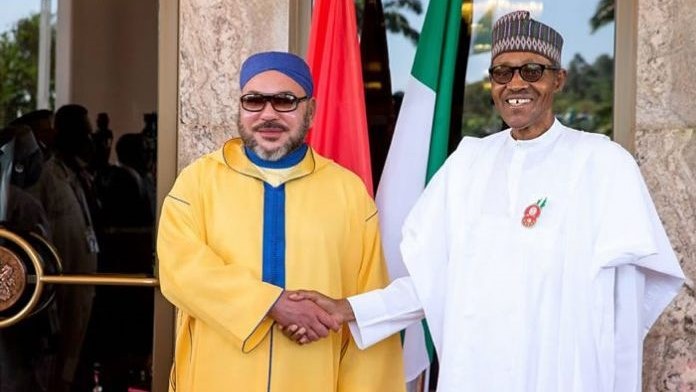Pipelineprojekt: Nigerianisches Gas über Marokko nach Europa, Foto: König Mohammed VI. und Muhammadu Buhari von barlamane.com