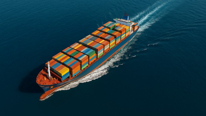 Frachtschiff. Foto mit Hilfe von ChatGPT erstellt