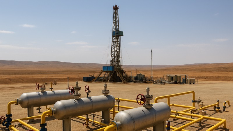 Landbohrungen im Guercif Becken. Bild mit Hilfe von ChatGPT erstellt