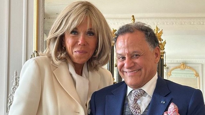 Brigitte Macron und Mehdi Qotbi, Foto instagram.commehdiqotbi