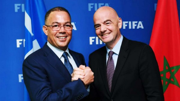 Fouzi Lakjaa und Gianni Infantino, Foto: laverite.ma