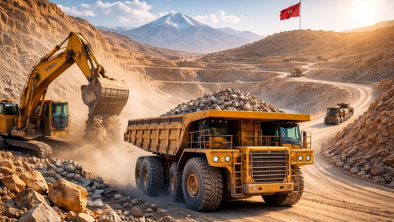 Bergbau in Marokko. Fiktives Bild mit Hilfe von ChatGPT erstellt