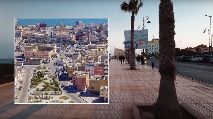 Dakhla-Promenade und Dakhla aus der Vogelperspektive