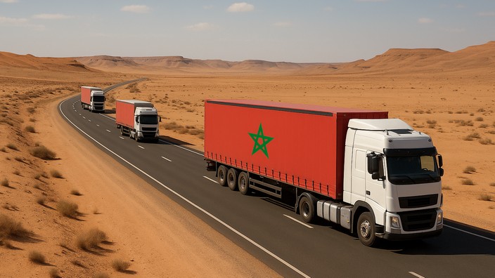 Marokko Sahel Transporte. Foto mit Hilfe von ChatGPT erstellt