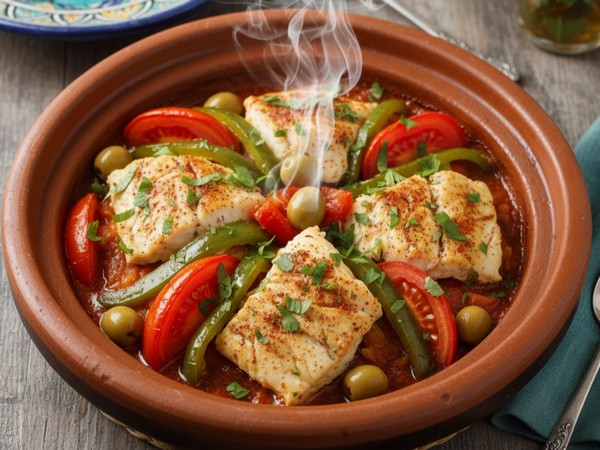 Fischtajine. Bild mit Hilfe von Gemini erstellt