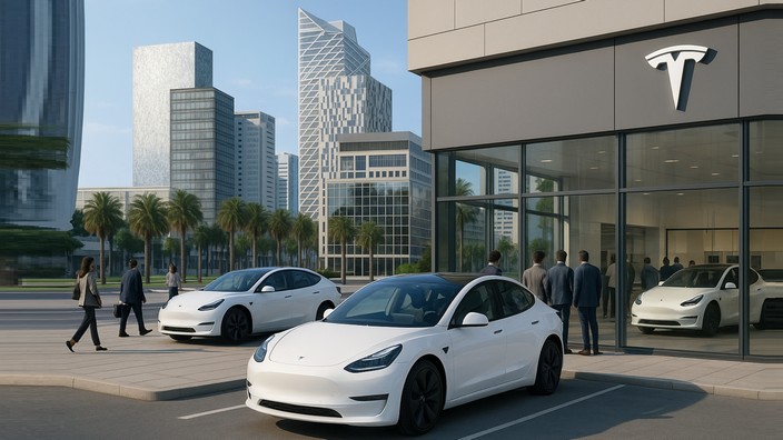 Tesla in Casablanca. Foto mit Hilfe von ChatGPT erstellt Tesla in Casablanca. Foto mit Hilfe von ChatGPT erstellt