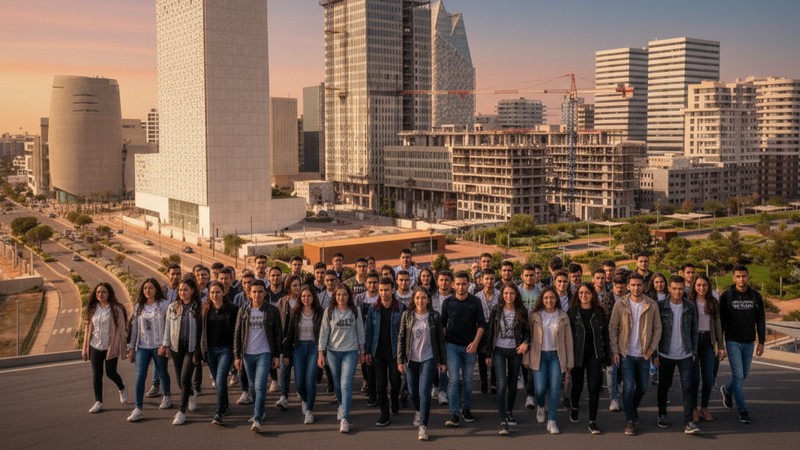 Fiktive Demo in Casablanca. Foto mit Hilfe von ChatGPT erstellt