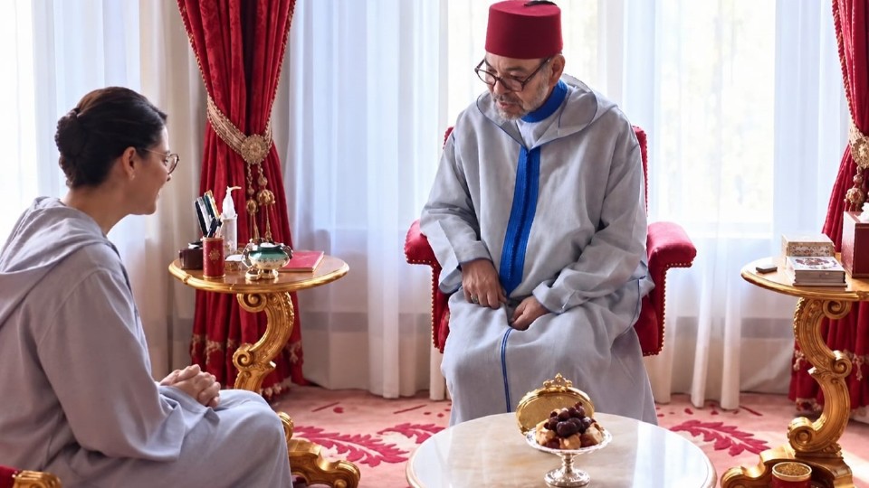 S.M. König Mohammed VI. und Fatima Ezzahra El Mansouri: Empfang im königlichen Palast in Rabat