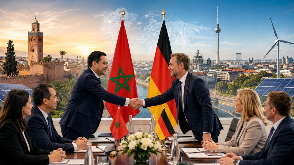 Strategische Achse Rabat Berlin für Wirtschaft, Energie und Bildung. Foto mit Hilfe von ChatGPT