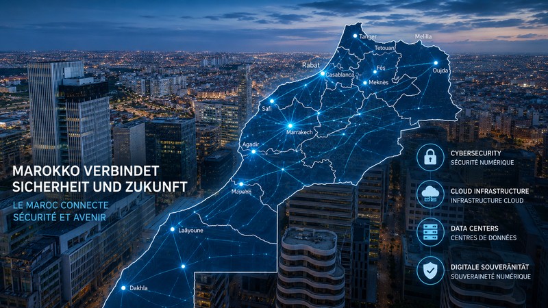 Cybersicherheit, Clouds und wachsende Infrastruktur. Foto mit Hilfe von ChatGPT erstellt