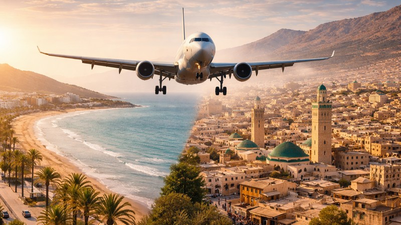 Neue Flüge nach Marokko. Fiktives Bild mit Hilfe von ChatGPT erstellt