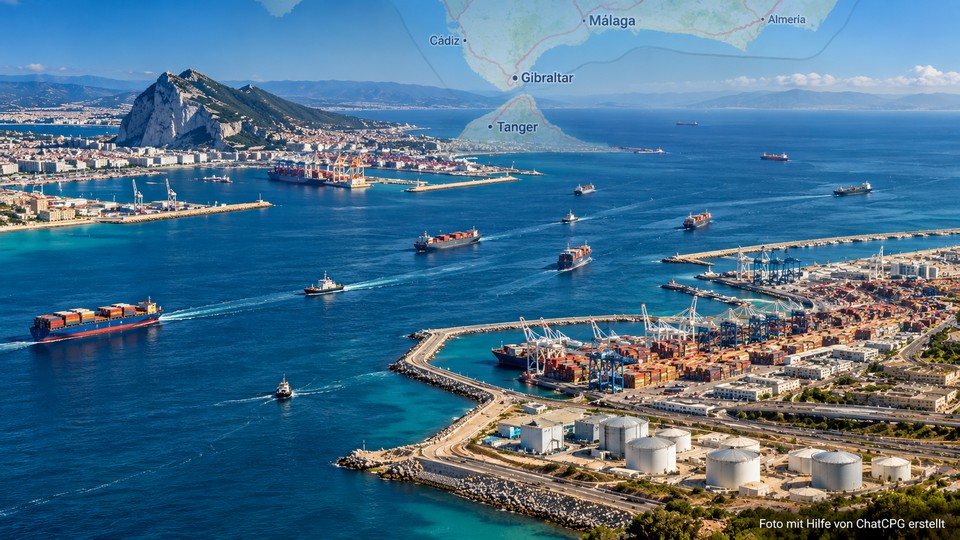 Fiktive Straße von Gibraltar. Foto mit Hilfe von ChatGPG erstellt Fiktive Straße von Gibraltar. Foto mit Hilfe von ChatGPG erstellt