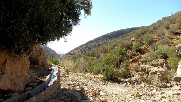 Wasserrinne im Tal bei Timezguida, Foto: marokko-erfahren.de